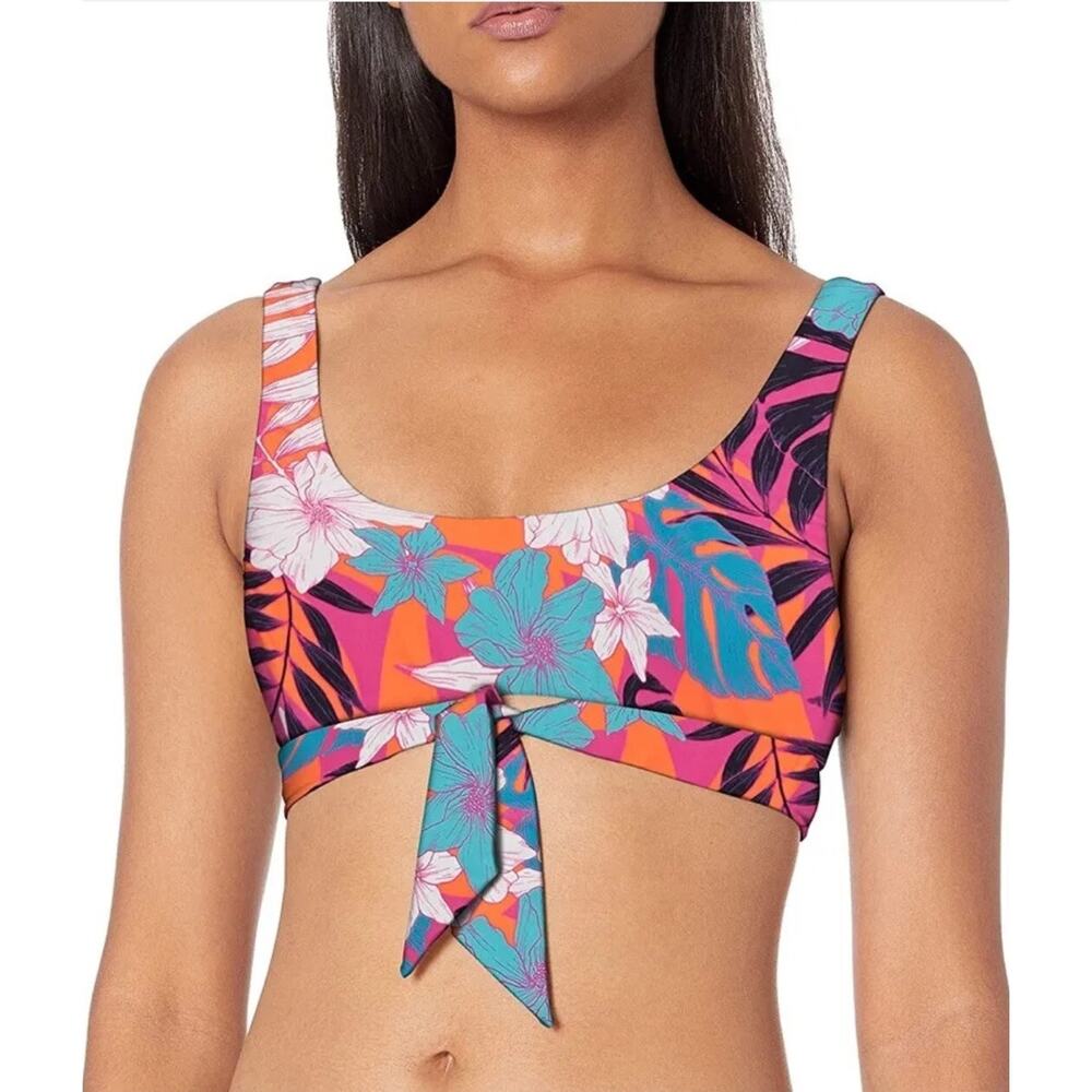 Seafolly Women's Standard Tie Front Crop Tank Bikini Top Swimsuit
